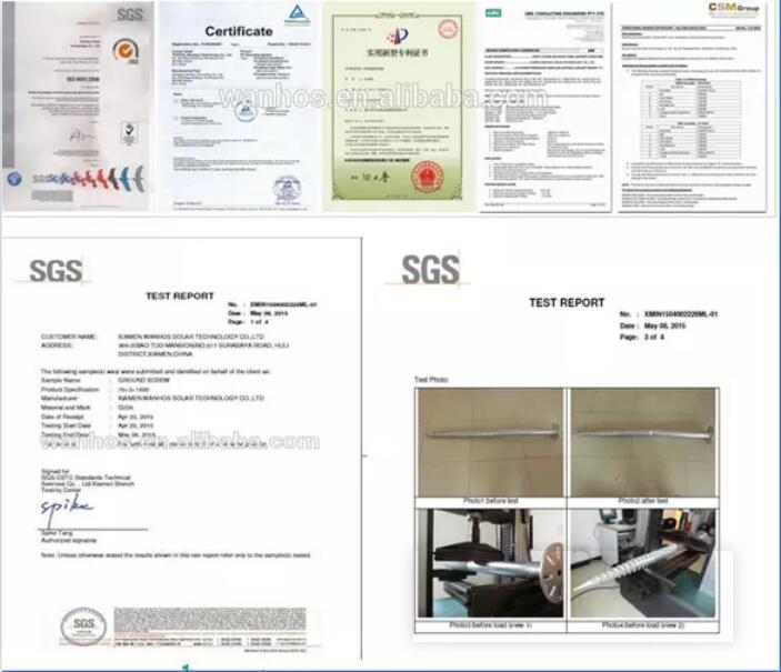 qoziq yerlarini o'rnatish sertifikati pile ground mounts certificate